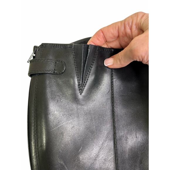 Ciao Bella Black Leather Riding Boots Back Zipper - Picture 9 of 10